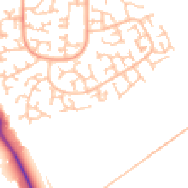 Daytime road noise heatmap for DY10 4SS