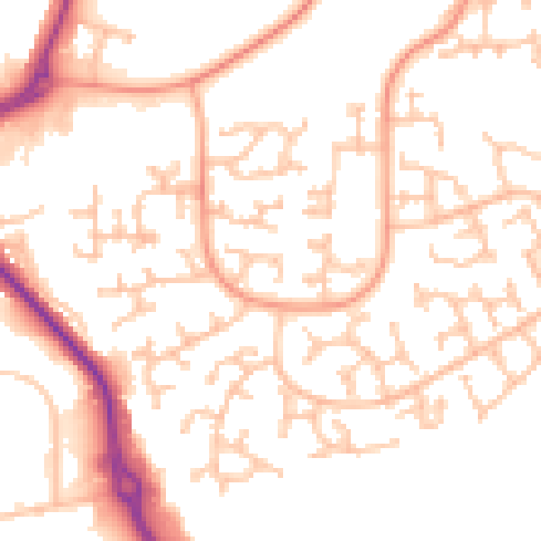 Daytime road noise heatmap for DY10 4UN