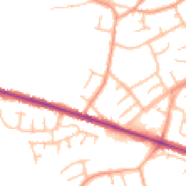 Daytime road noise heatmap for DY3 1AD