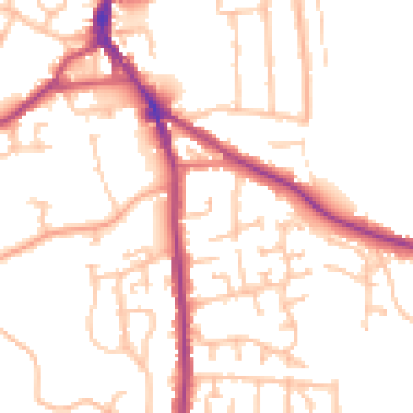 Daytime road noise heatmap for DY3 1AE