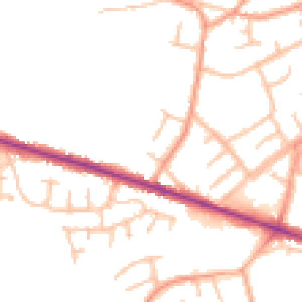 Daytime road noise heatmap for DY3 1AH