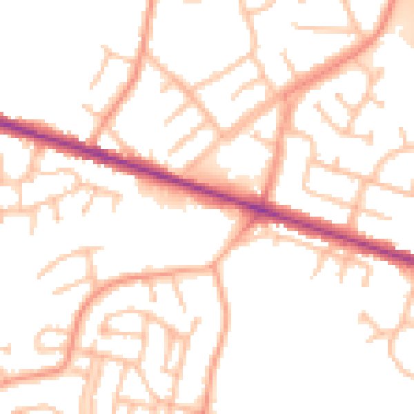 Daytime road noise heatmap for DY3 1AJ