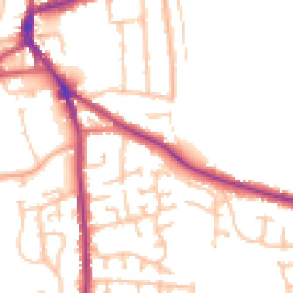 Daytime road noise heatmap for DY3 1BD