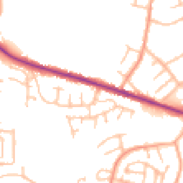 Daytime road noise heatmap for DY3 1BH