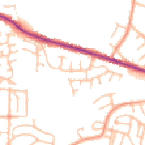 Daytime road noise heatmap for DY3 1BS