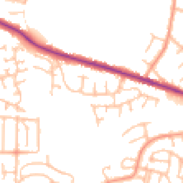 Daytime road noise heatmap for DY3 1BT