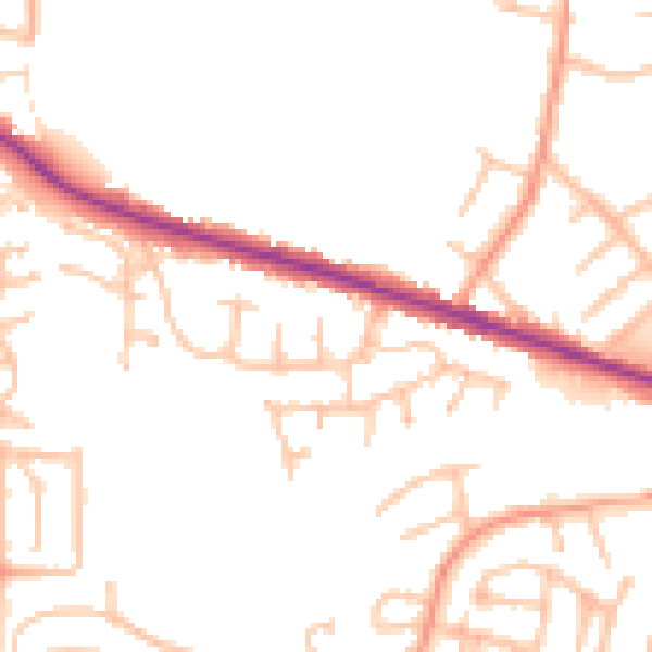 Daytime road noise heatmap for DY3 1BU