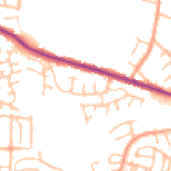 Daytime road noise heatmap for DY3 1BX