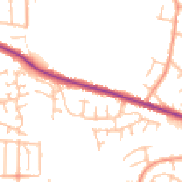 Daytime road noise heatmap for DY3 1BY