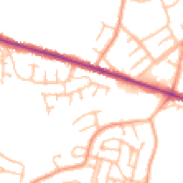 Daytime road noise heatmap for DY3 1DE
