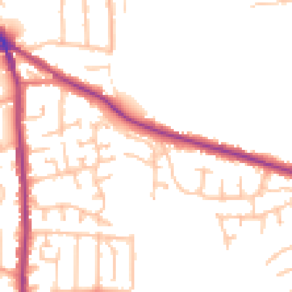 Daytime road noise heatmap for DY3 1DP