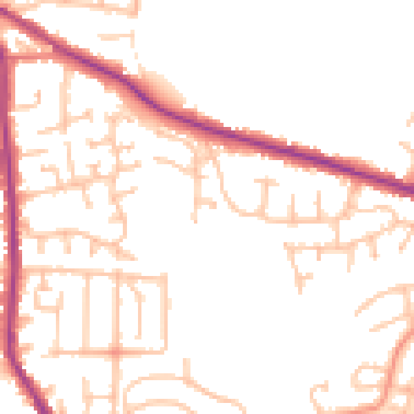 Daytime road noise heatmap for DY3 1DS