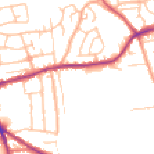 Daytime road noise heatmap for DY3 1EG