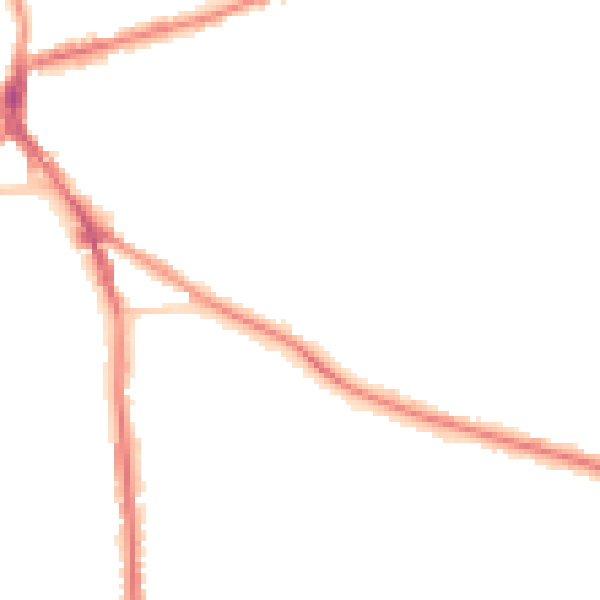 Night-time road noise heatmap for DY3 1HA
