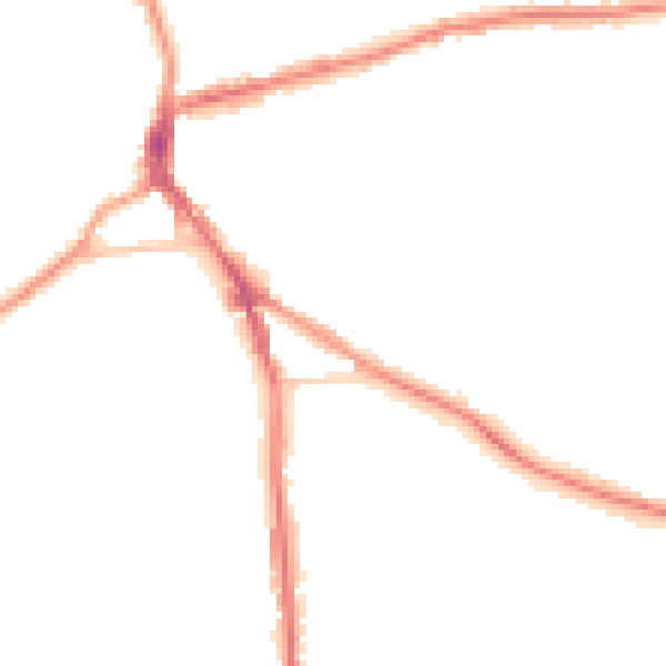 Night-time road noise heatmap for DY3 1HE