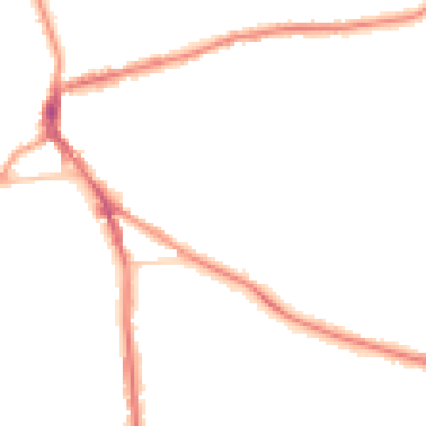 Night-time road noise heatmap for DY3 1HG