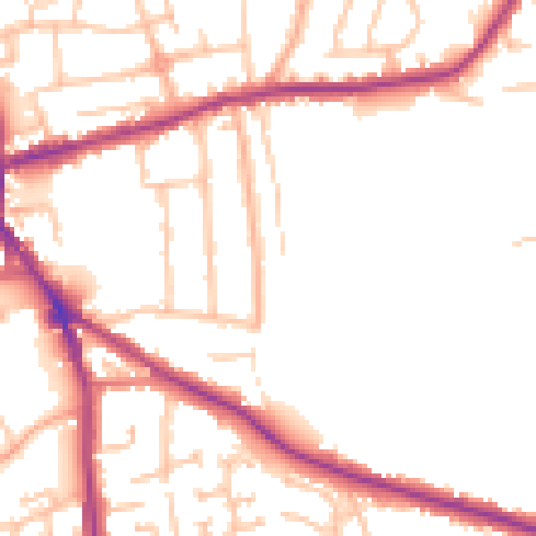 Daytime road noise heatmap for DY3 1HJ