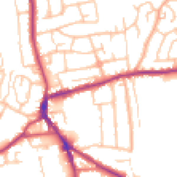Daytime road noise heatmap for DY3 1JB