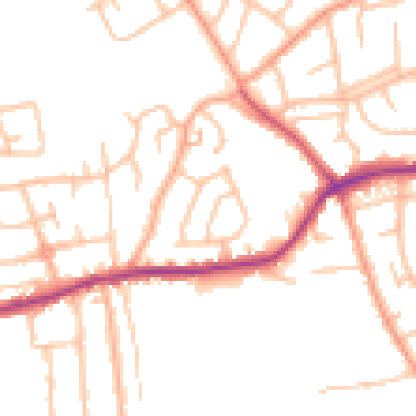 Daytime road noise heatmap for DY3 1LP