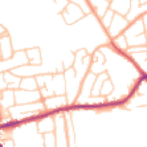 Daytime road noise heatmap for DY3 1LZ