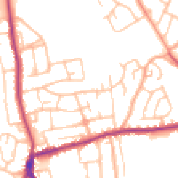 Daytime road noise heatmap for DY3 1NF
