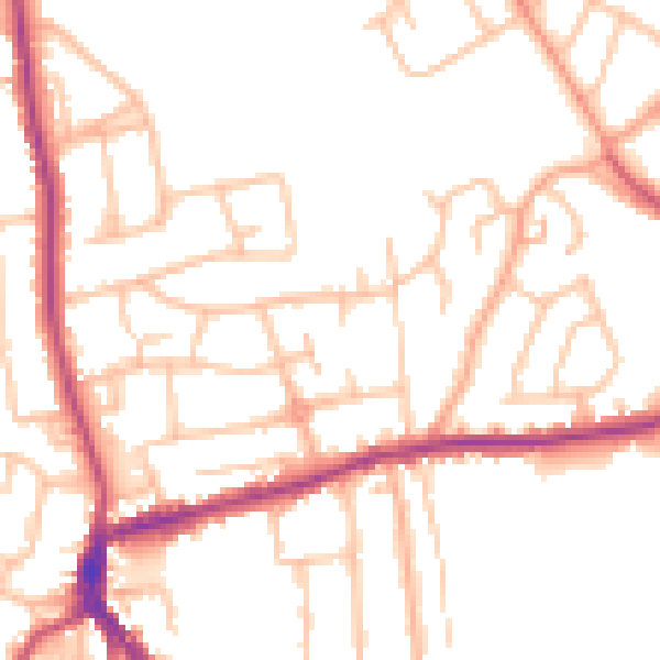 Daytime road noise heatmap for DY3 1NG