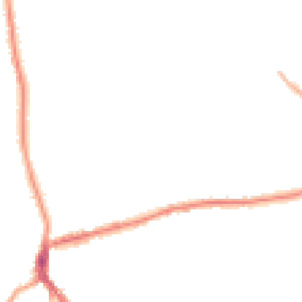 Night-time road noise heatmap for DY3 1NG