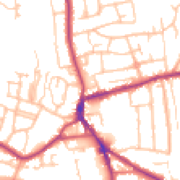Daytime road noise heatmap for DY3 1NT