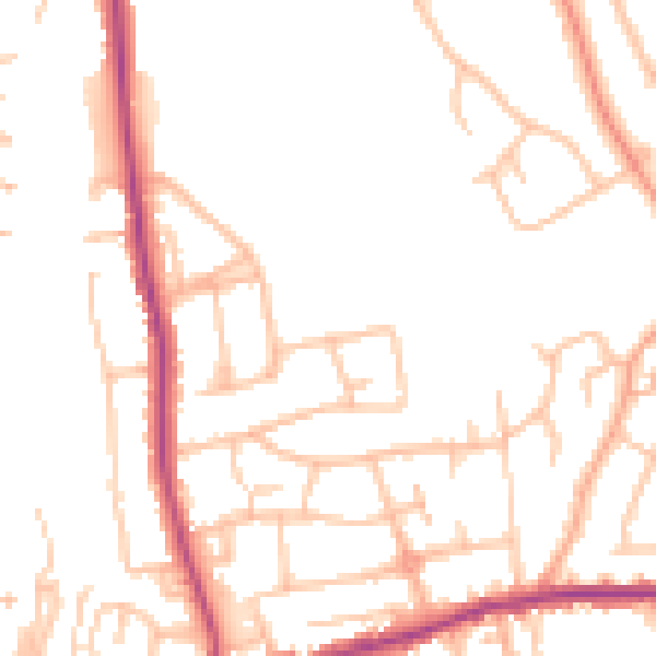 Daytime road noise heatmap for DY3 1PY