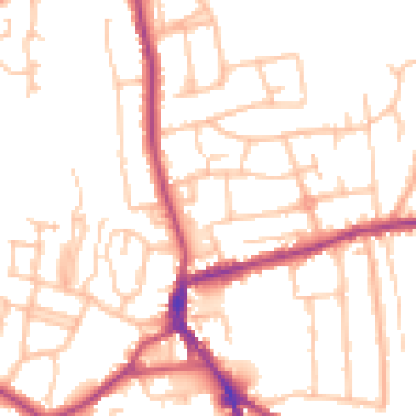Daytime road noise heatmap for DY3 1QJ