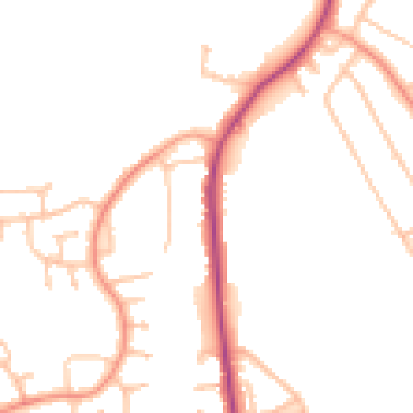 Daytime road noise heatmap for DY3 1QR