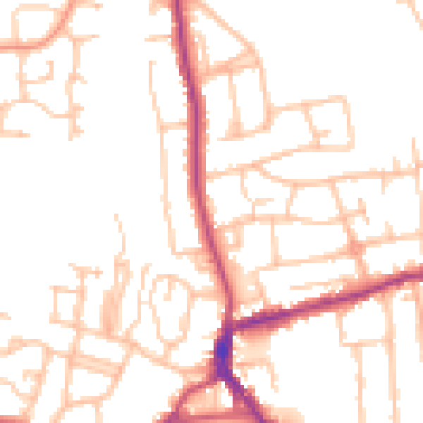 Daytime road noise heatmap for DY3 1RH
