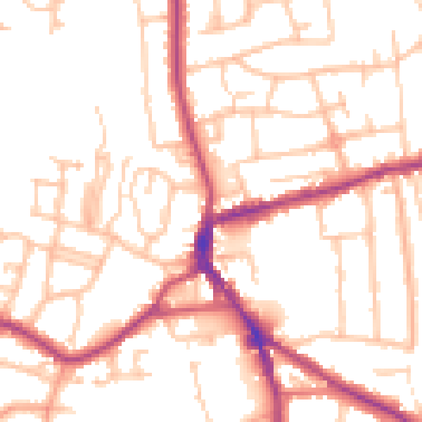 Daytime road noise heatmap for DY3 1RN