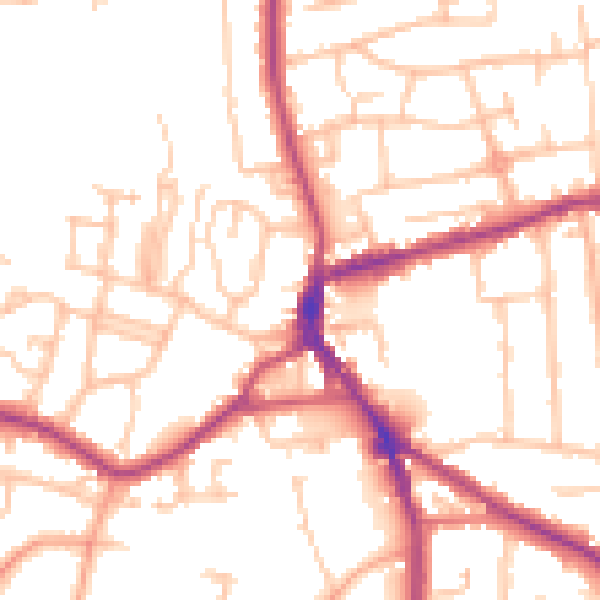 Daytime road noise heatmap for DY3 1RP