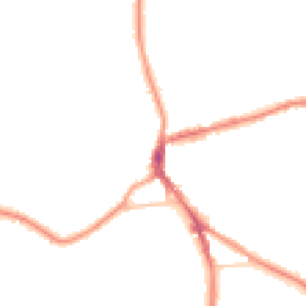 Night-time road noise heatmap for DY3 1RP