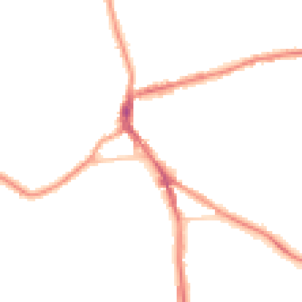 Night-time road noise heatmap for DY3 1SA
