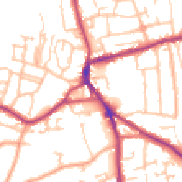 Daytime road noise heatmap for DY3 1SB