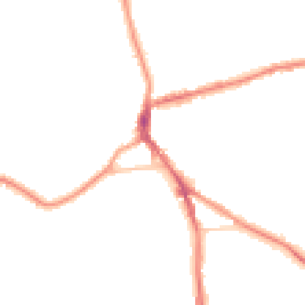 Night-time road noise heatmap for DY3 1SB