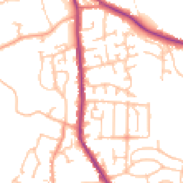 Daytime road noise heatmap for DY3 1SH