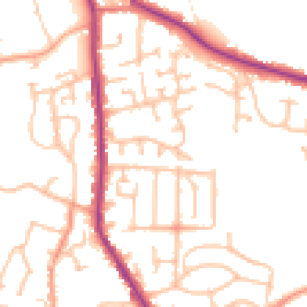 Daytime road noise heatmap for DY3 1TB