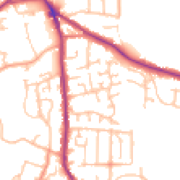 Daytime road noise heatmap for DY3 1TQ