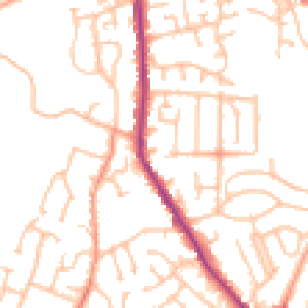 Daytime road noise heatmap for DY3 1XA