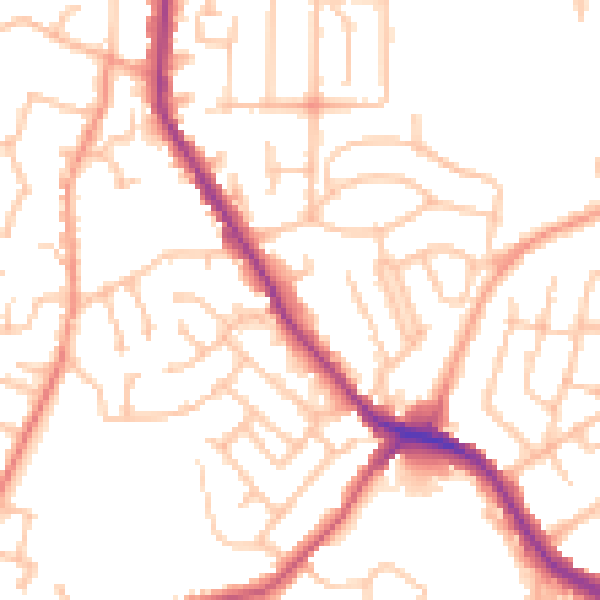Daytime road noise heatmap for DY3 1YD