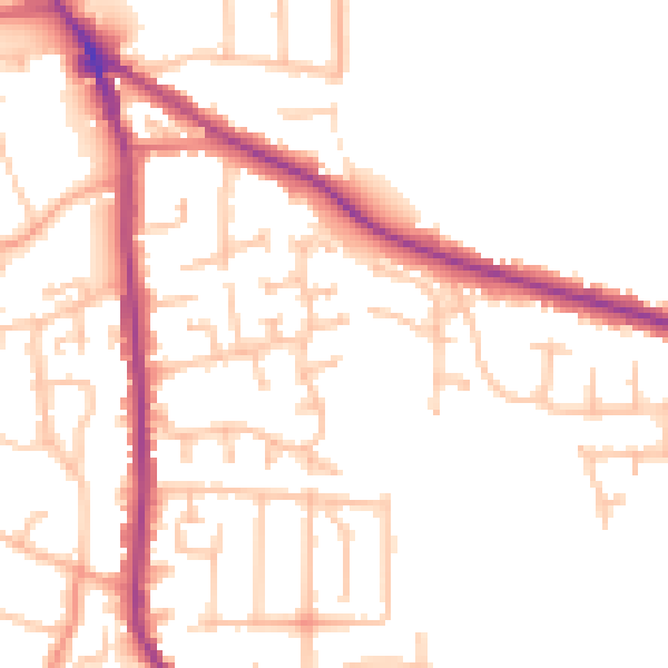 Daytime road noise heatmap for DY3 1YF