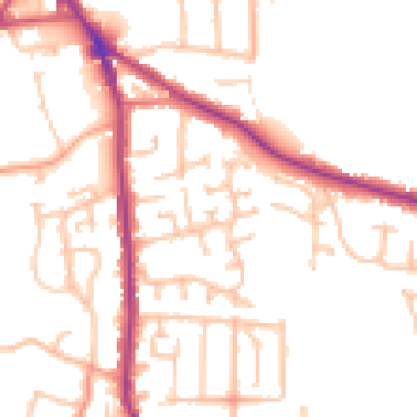 Daytime road noise heatmap for DY3 1YH