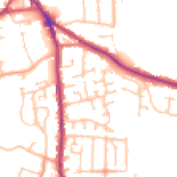 Daytime road noise heatmap for DY3 1YJ