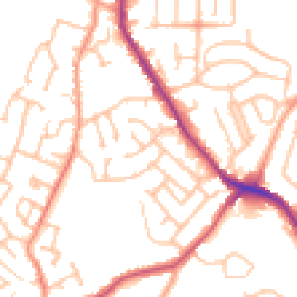 Daytime road noise heatmap for DY3 2BP