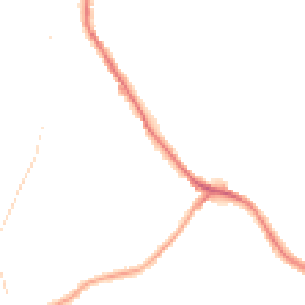 Night-time road noise heatmap for DY3 2DA