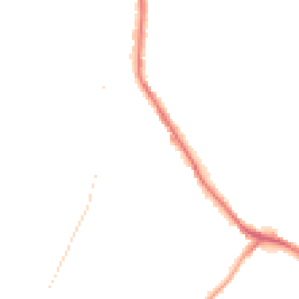 Night-time road noise heatmap for DY3 2DE