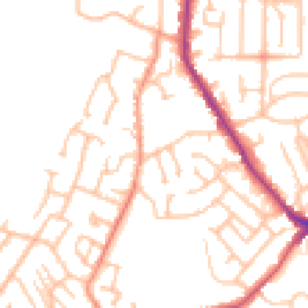 Daytime road noise heatmap for DY3 2DF